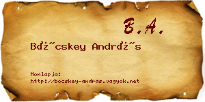 Böcskey András névjegykártya