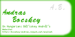 andras bocskey business card